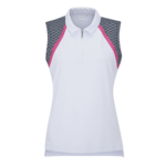 Ping Ansie Ladies Sleeveless Zip Neck Polo Shirt